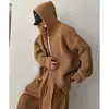 Suéter cárdigan corto con capucha para hombre y parejas, naranja, moderno, otoño e invierno, venta al por mayor de fábrica transfronteriza