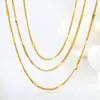 Cadenas para Clavícula de Estilo Europeo y Americano Chapadas en Oro de 18 Quilates, Collares Multicapa Sencillos y de Moda de Acero Inoxidable, Cadenas para Suéter para Mujer