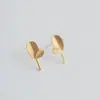 Pendientes de Plata de Ley 925 con Forma de Hoja Chapados en Oro Venta al por Mayor Estilo Coreano Moda Elegante Sencillo Joyería de Plata de Ley Pendientes Versátiles