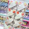 Lindo pasador BB de tela floral pequeña de fruta de azúcar de color caramelo para niños, pinza para el flequillo de niña dulce