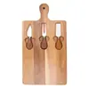 Produto Popular Transfronteiriço: Conjunto de Tábua de Queijo de Bambu com Múltiplas Especificações e Faca de Queijo de Aço Inoxidável, Prato de Piquenique, Tábua de Corte para Festa e Piquenique