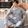 Nuevo Cárdigan de Otoño con Solapa Pijama para Hombre Joven, de Mediana Edad y Mayor Conjunto de Ropa para el Hogar