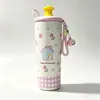 Copo isolado de grande capacidade em aço inoxidável 316 para meninas, modelo novo, copo de café para manter o frio, portátil, copo de água com canudo de aparência elegante