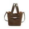 Bolso Balde de Moda Retro para Mujer 2025 Nuevo Bolso de Mano de Alta Gama Esmerilado de Gran Capacidad Bolso de Hombro Bolso Cruzado