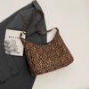 Bolso de Tela Artístico con Estampado de Leopardo a la Moda Estilo Coreano Bolso Tote de Terciopelo Estilo Lazy Bolso de Hombro Bolso Grande Elegante de Gran Capacidad Bolso Cruzado