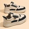 Zapatos blancos de primavera 2025, nuevos zapatos de estilo coreano con plataforma de aumento de altura, zapatillas deportivas casuales, zapatos de moda para mujeres estudiantes.