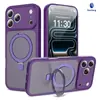 Funda para Teléfono con Soporte de Agujeros Finos para Apple 17Promax con Succión Magnética, 17E Tacto Suave Anti-Caída Dos en Uno 16 Cubierta Protectora