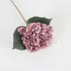 Nueva Flor Artificial de Hortensia de Rama Única DIY con Hojas para Decoración del Hogar, Hotel, Boda y Interiores al por Mayor