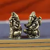 Estátua de Ganesha Elefante com Tromba de Latão Puro Sólido Estilo Sudeste Asiático Ornamento de Artesanato em Latão Peça Portátil Colecionável