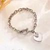 Lele Joyería Moda Oro Rosa Amor Circonita Acero Inoxidable Pulsera para Mujer Sin Decoloración Más Fácil de Combinar Temperamento Corazón de Melocotón Hebilla de Cierre