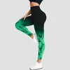 Nuevos Pantalones Deportivos de Yoga y Fitness Tie Dye Degradado Mallas Deportivas Cadera de Durazno Nueve Puntos Mallas Elásticas de Fitness