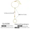 Pulseira de Aço Inoxidável Transfronteiriça, Estilo Ins, Simples e Fashion, Decoração Geométrica Integrada com Diamantes Embutidos, Banhada com Ouro 18K Real