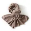 Novo Cachecol Feminino de Caxemira Outono e Inverno 2026, Aquecedor de Pescoço Versátil e Fashion, Xale Retangular Quente de Tricô Liso