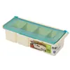 Caja de condimentos de plástico abatible, juego de caja de condimentos, combinación doméstica, tarro de sal con cuchara