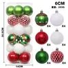 Set de 24 bolas de Navidad pintadas a mano de 6 cm, adornos para árbol de Navidad de fiesta en casa, decoraciones de Navidad
