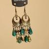 Aretes Étnicos Retro Estilo Xizang Estilo Miao con Borlas Aretes de Metal Calados Aretes de Alta Gama de Estilo Nacional Largos Exquisitos