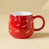Taza de Cerámica para Jóvenes con Diseño de Grulla en la Nube, Adecuada para Uso Doméstico, Taza Individual, Juego de Té Estilo Ciudad Prohibida