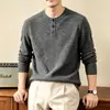 Camisa de Tricô Duas em Uma Manga Longa Estilo Old Money Camiseta para Homens, Nova Moda Casual de Outono Base de Fio Floral Camisa Suéter