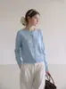 Cardigan de Tricô Feminino com Gola Redonda e Botões, Estilo Coreano, Soltinho, Emagrecedor, para Primavera e Outono de 2026, Suéter Versátil, Casaco, Top