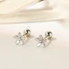 Pendientes de botón de plata S925 para mujer, de moda sencilla, con diseño de nicho para la oreja, con hebilla giratoria, con tornillo y orificio para la oreja, para oreja pequeña.