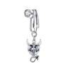 Anillo de ombligo falso de venta caliente transfronteriza con forma de corazón y clip de ombligo de rosa, anillo de ombligo sin perforar con forma de corazón de diablo y circonita al por mayor