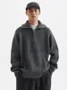 Directo del fabricante: Suéter de estilo retro, cuello alto, medio cierre, perfecto para parejas, se puede usar como capa interior o como sudadera básica con cuello
