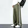 Pantalones deportivos nuevos, holgados y cómodos, de pierna recta, con tres rayas, para hombre, de algodón, modernos, talla grande, pantalones casuales para primavera y otoño