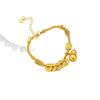 Cobre Antiguo Chapado en Oro DIY Joyería Cinco Emperadores Dios de la Riqueza Calabaza Pulsera Trenzada Fortuna y Prosperidad Pulsera Cadena Retro