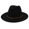 Sombrero Nuevo de Ala Ancha para Hombre y Mujer de Otoño e Invierno Moda Estilo Coreano Lana Estilo Británico Sombrero de Copa Jazz MNDJS393