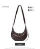 2024 nova camada superior de couro ombro mensageiro bolsa estilo crescente bolsa minimalista moda feminina bolsa macia cowhide bolsa feminina