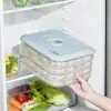 Caja para dumplings de uso doméstico, grado alimenticio, especialmente diseñada para congelar wontons, caja sellada para conservar la frescura para almacenamiento y organización en la cocina y el refrigerador
