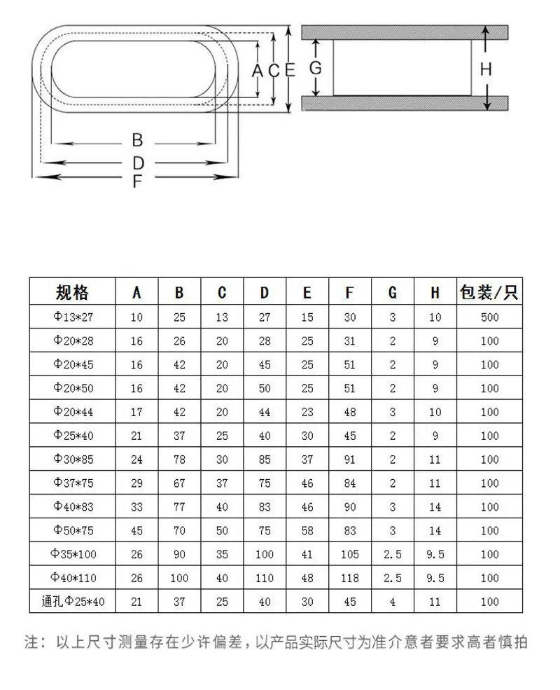 长腰椭圆规格图