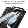 Nueva Funda de Teléfono con Soporte de Cuero Samsung zfold4 para W23 Funda Plegable Película Funda de Cuero de una Pieza para Hombres y Mujeres Pareja