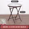 Mesa de Jantar Externa Vidro Temperado Mesa Dobrável para Varanda Mesa para Barraca Externa Chá de Leite Mesa de Pátio de Lazer ao Ar Livre e Cadeira Conjunto de Três Peças