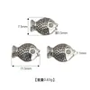 Liga Galvanizada Contas de Peixe Prateado Xizang DIY Contas Soltas Peixe Dourado Koi com Pequeno Pingente Pendurado Acessórios de Joias Contas Espaçadoras com Furo