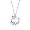 S925 Sterling Silver Whale Drop Colar Feminino Light Luxury Niche Beads Clavícula Cadeia Simples Estilo Chinês Baleia, Pingente de Presente