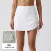 Falda deportiva de cintura alta con forro para evitar la exposición, falda de tenis para correr para mujer, falda casual para fitness, shorts de yoga