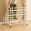 Estante para flores, estantería, estante para suculentas de balcón, estante de macetas de nuevo estilo de pie para sala de estar, hierro forjado, móvil, estante para flores de múltiples capas