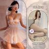 Lencería Floral y Sexy, Pijama Sexy de Encaje de Malla Transparente, Tentación Apasionada, Calado, Camisón de Entrepierna Abierta que No se Quita, Dropshipping