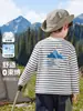 Camiseta de Manga Larga para Niños Estilo Europeo Derecho Primavera y Otoño 2026 Nueva Prenda Superior para Niños Medianos y Grandes Ropa Interior Ropa para Niños Ropa de Otoño para Bebés