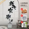 Planta Artificial Verde Grande Black Diamond Árbol de Goma Planta en Maceta de Interior para Sala de Estar Decoración de Planta de Árbol Imitación de Lujo Ligero de Gama Alta