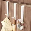 Gancho detrás de la puerta del dormitorio, Estante de almacenamiento montado en la puerta, Gancho individual de plástico creativo sin taladro, Colgador para puerta de cristal