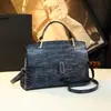 Bolso Estampado de Cocodrilo para Mujer 2026 Nueva Moda Bolso de Mano para Señoras de Mediana Edad Bolso de Hombro Cruzado de Moda