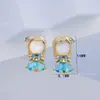 Brincos de Zircônia Coloridos Fofos de Elfo Série de Desenhos Animados Transfronteiriços Brincos de Tarraxa para Mulheres Piercing de Orelha Moderno Venda por Atacado