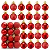 Caja de 24 Piezas de Bolas Navideñas con Purpurina de 3 cm Bolas de Plástico Bolas Navideñas Coloridas Decoraciones Creativas para Árbol de Navidad Adornos Colgantes
