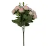 Nuevo Modelo de Comercio Exterior al por Mayor Flor Artificial Rosa Austin de 10 Cabezas Ramo de Boda Ramo de Rosa Sostenido a Mano Flor Artificial