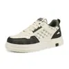 Tênis de Skate de Solado Grosso Baixo Quatro Estações Novo Estilo Moda Tendência Estilo Coreano Jovem Casual Masculino Superfície de Couro Tênis Esportivo Respirável