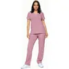 Traje quirúrgico de TikTok transfronterizo, uniforme de enfermera con cuello en V, blusa de quirófano transpirable, uniforme de trabajo transfronterizo para personal médico
