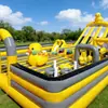 Castillo Inflable Grande para Exteriores Trampolín para Niños al Aire Libre Tobogán Cama Elástica Pato Amarillo Puesto de Parque Atracción Castillo Travieso