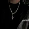 Marca de Moda para Hombre Star Collar de Costura Versátil Accesorios de Sudor Cruzados Colgante Guapo de Moda para Mujer